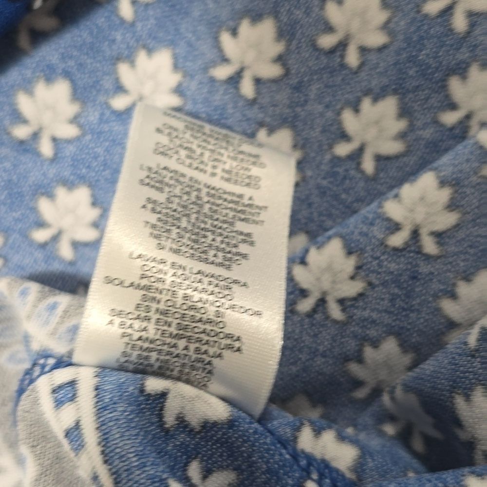 Michael Kors -1907 Wrap Skirt in Paisley Print Blue White Women's Size 14 / XL - Picture 5 of 6